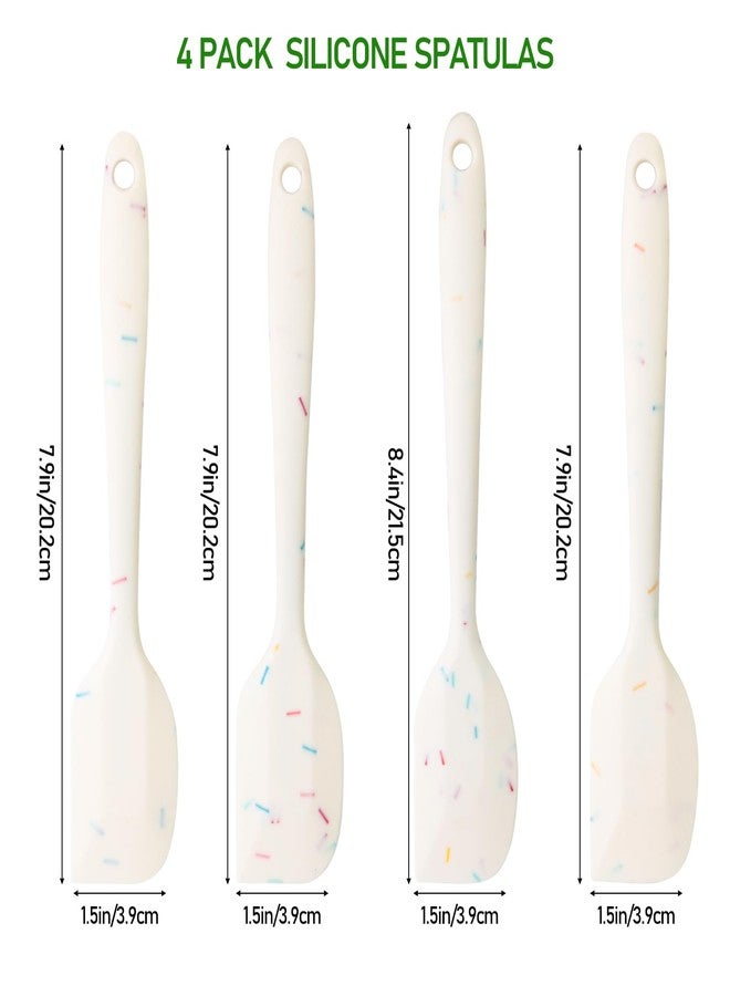 CATOSUM 4 Pack 8.5 Inch Confetti Silicone Spatulas - Small Heat-Resistant Rubber Spatula for Baking, Mixing & Cooking - Image 5