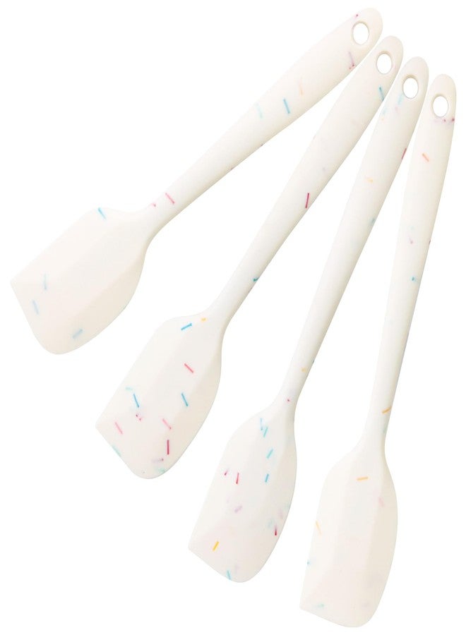 CATOSUM 4 Pack 8.5 Inch Confetti Silicone Spatulas - Small Heat-Resistant Rubber Spatula for Baking, Mixing & Cooking - Image 1