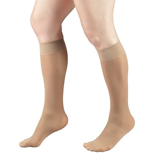 Truform Sheer Compression Stockings, 8-15 mmHg, Women's Knee High Length, 20 Denier, Beige, Large - Image 4