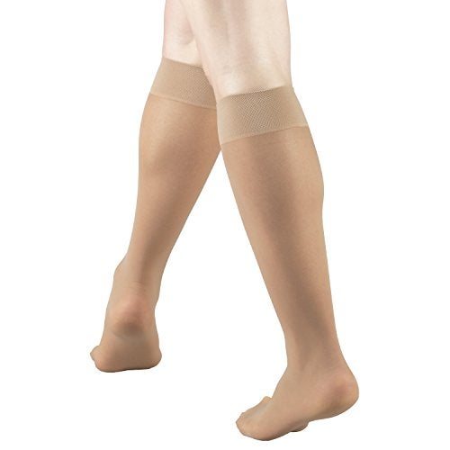 Truform Sheer Compression Stockings, 8-15 mmHg, Women's Knee High Length, 20 Denier, Beige, Large - Image 3