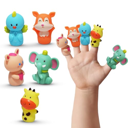 Wembley 5 Pcs Wild Animal Finger Puppet Toy For Kids| Mini Soft Figures Toy For Boys & Girls| Ideal As Party Favors, Shows, Playtime, Schools, Return Gifts| Role Play Toys (Animals), Multicolor - Image 1