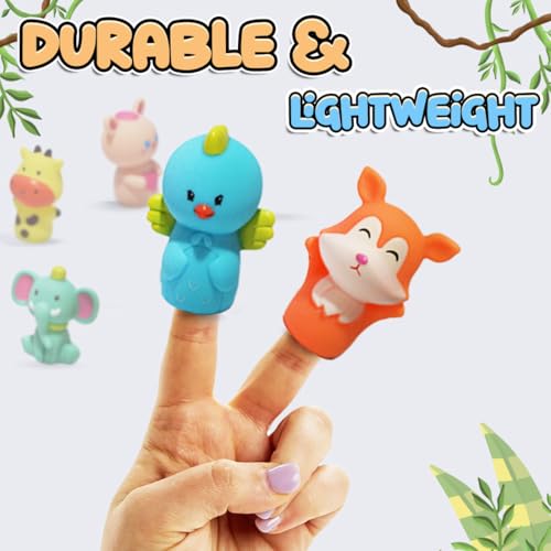 Wembley 5 Pcs Wild Animal Finger Puppet Toy For Kids| Mini Soft Figures Toy For Boys & Girls| Ideal As Party Favors, Shows, Playtime, Schools, Return Gifts| Role Play Toys (Animals), Multicolor - Image 3