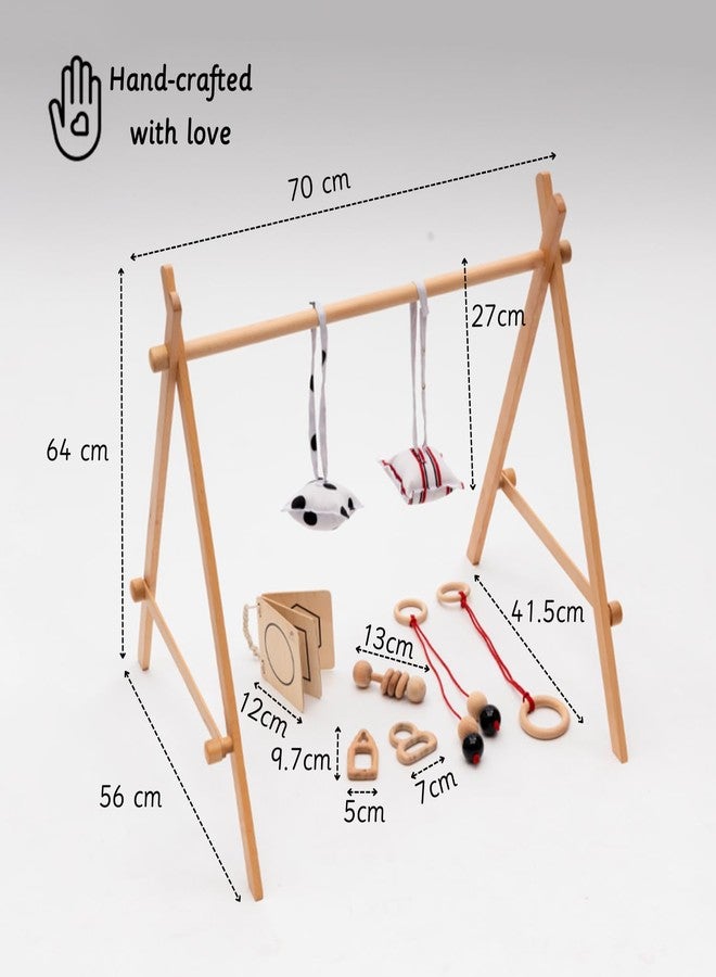 Ariro Neem Wood Infant Starter Bundle | Montessori Essentials for Newborns (0-8M+) | Eco-Friendly Baby Gift Set with Play Gym, Wooden Teethers, Rattle & Visual Toys - Image 4