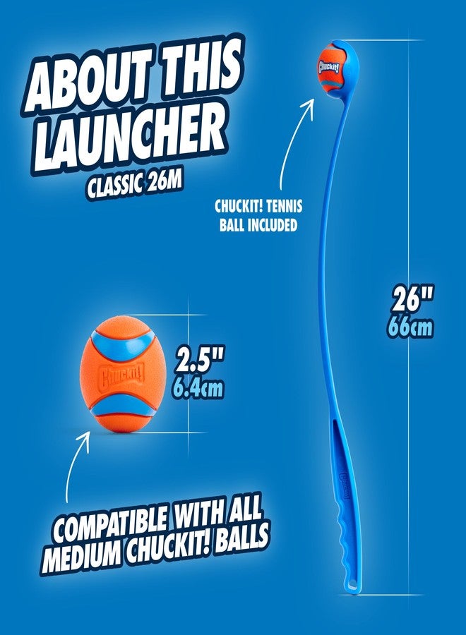 Chuckit! Ultra Ball & Launcher Bundle - Classic 26" with 2 Pack Medium (2.5") Bouncy Fetch Balls for Dogs 20-60 lbs, Dog Fetch Ball Thrower - Image 4