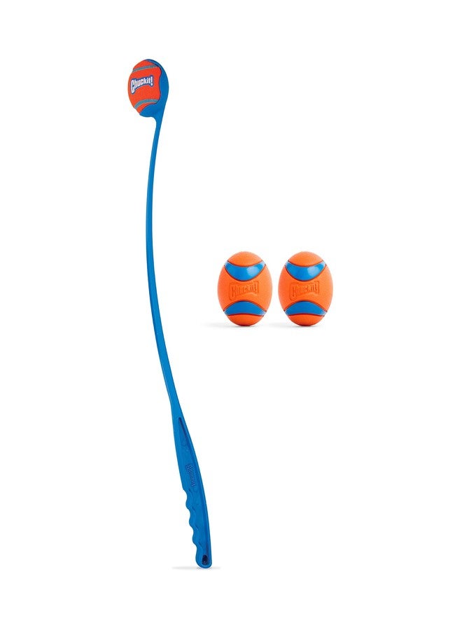 Chuckit! Ultra Ball & Launcher Bundle - Classic 26" with 2 Pack Medium (2.5") Bouncy Fetch Balls for Dogs 20-60 lbs, Dog Fetch Ball Thrower - Image 1