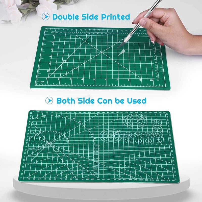 anezus Self Healing Sewing Mat, Rotary Cutting Mat Double Sided 5-Ply Craft Cutting Board for Sewing Crafts Hobby Fabric Precision Scrapbooking Project 9 x 12(A4) - Image 4