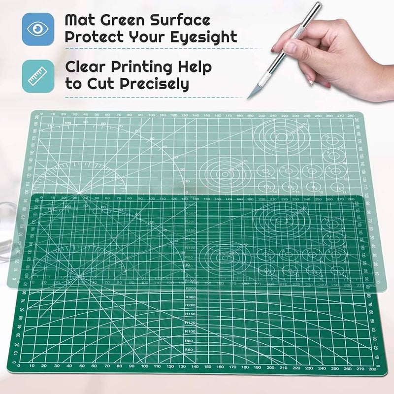 anezus Self Healing Sewing Mat, Rotary Cutting Mat Double Sided 5-Ply Craft Cutting Board for Sewing Crafts Hobby Fabric Precision Scrapbooking Project 9 x 12(A4) - Image 3