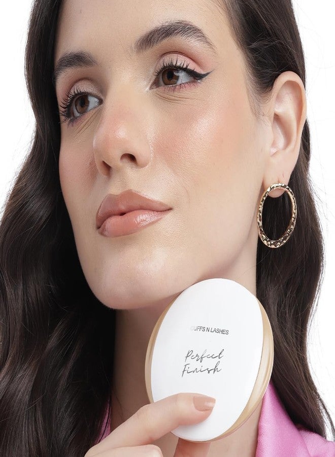Cuffs N Lashes Perfect Finish Pressed Powder Compact with SPF 15 - 03 Fair | Medium Coverage Matte Oil Control | Lightweight Vegan &Cruelty-Free Compact Powder - Image 4