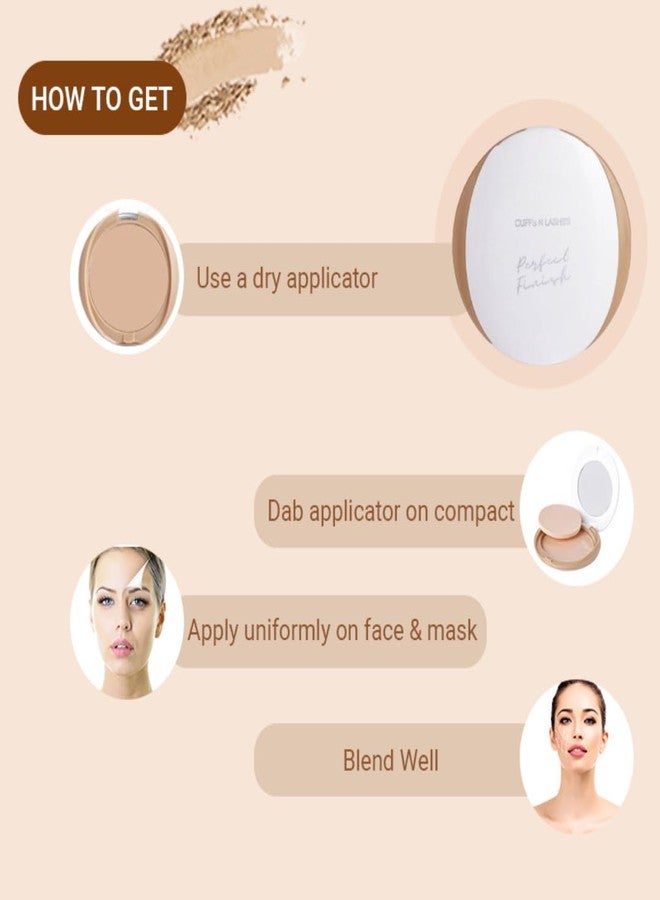 Cuffs N Lashes Perfect Finish Pressed Powder Compact with SPF 15 - 03 Fair | Medium Coverage Matte Oil Control | Lightweight Vegan &Cruelty-Free Compact Powder - Image 5
