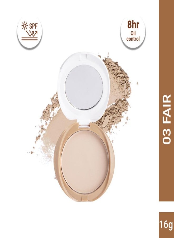 Cuffs N Lashes Perfect Finish Pressed Powder Compact with SPF 15 - 03 Fair | Medium Coverage Matte Oil Control | Lightweight Vegan &Cruelty-Free Compact Powder - Image 2