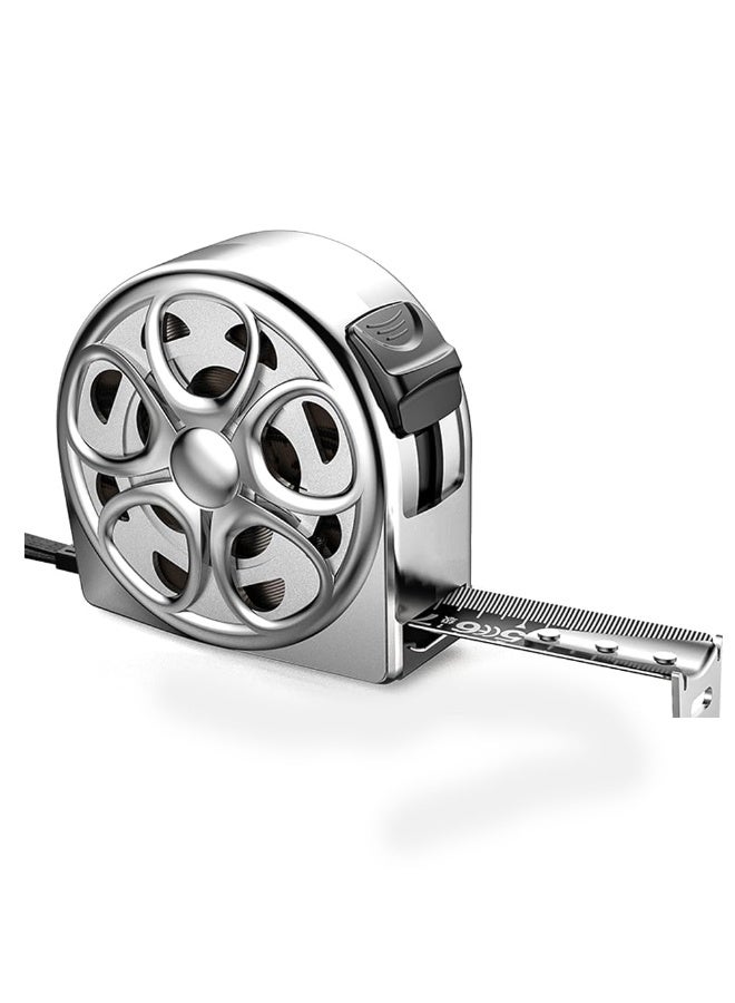 Bukela 3m Metric Tape Measure, Stainless Steel Anti-Corrosion Retractable Ruler, Self-Locking Auto-Lock Measuring Tool with Easy Read Fractions, Hollow Design for Woodworking, Silver (3mx16mm) - Image 1