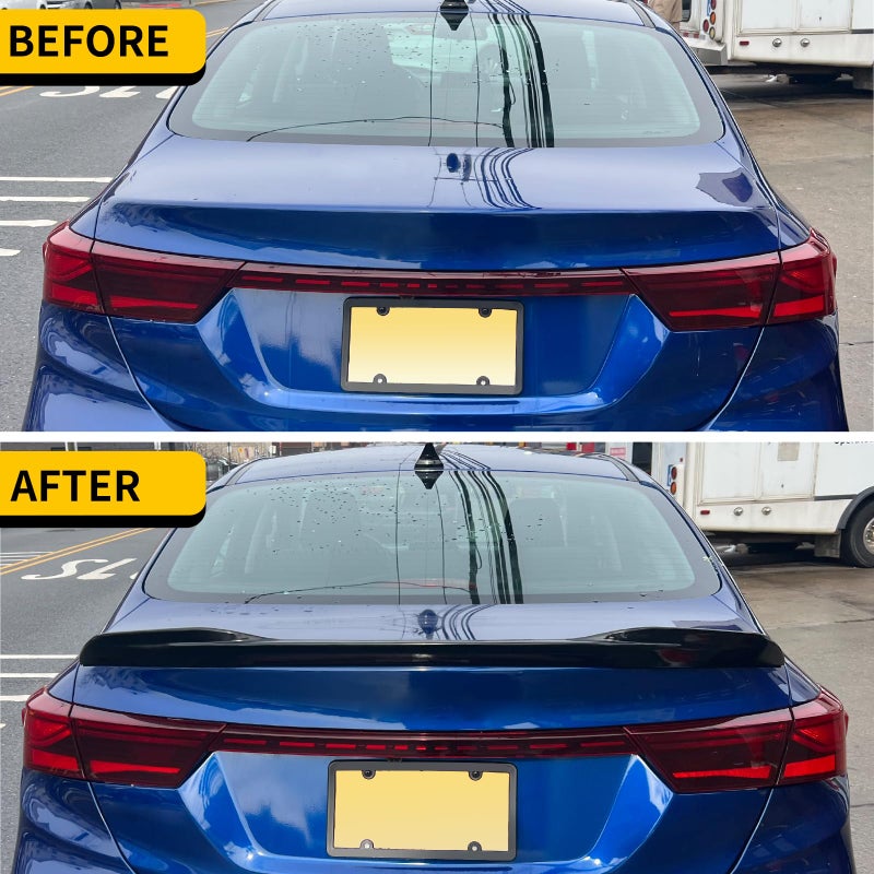 Maxzina Spoiler Wing Compatible with 2019-2024 Kia Forte Sedan Rear Spoiler Trunk Rear Spoiler Wing Lip ABS Plastic for 2023 Forte Accessories (Glossy Black) - Image 2