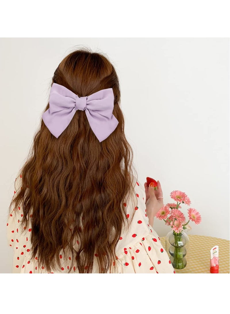 SOLARAE Large Knot, 12 Pack Oversized Bowknot Satin Hair Bows French Barrettes Hair Clips Bun Ponytail Holder Hair Ribbon Accessories for Women Girl - Image 3