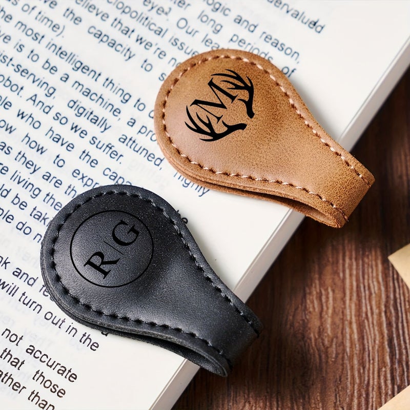 Personalized Engraved Magnetic Bookmark In Light Brown Custom Name Strong Magnet For Books Tablets Elegant Gift For Men Women - Image 5