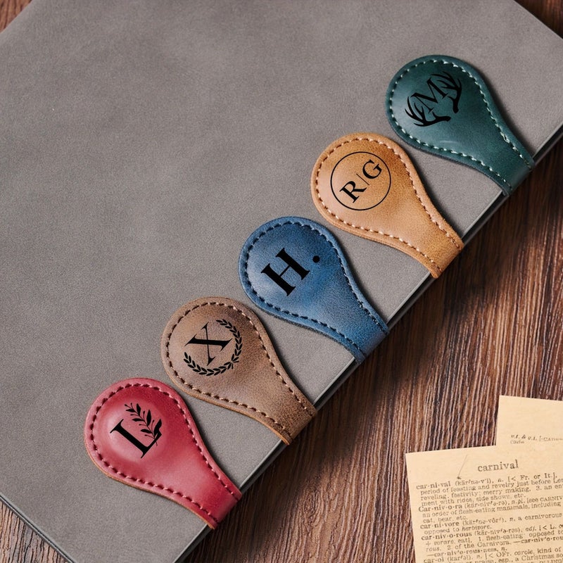 Personalized Engraved Magnetic Bookmark In Light Brown Custom Name Strong Magnet For Books Tablets Elegant Gift For Men Women - Image 2