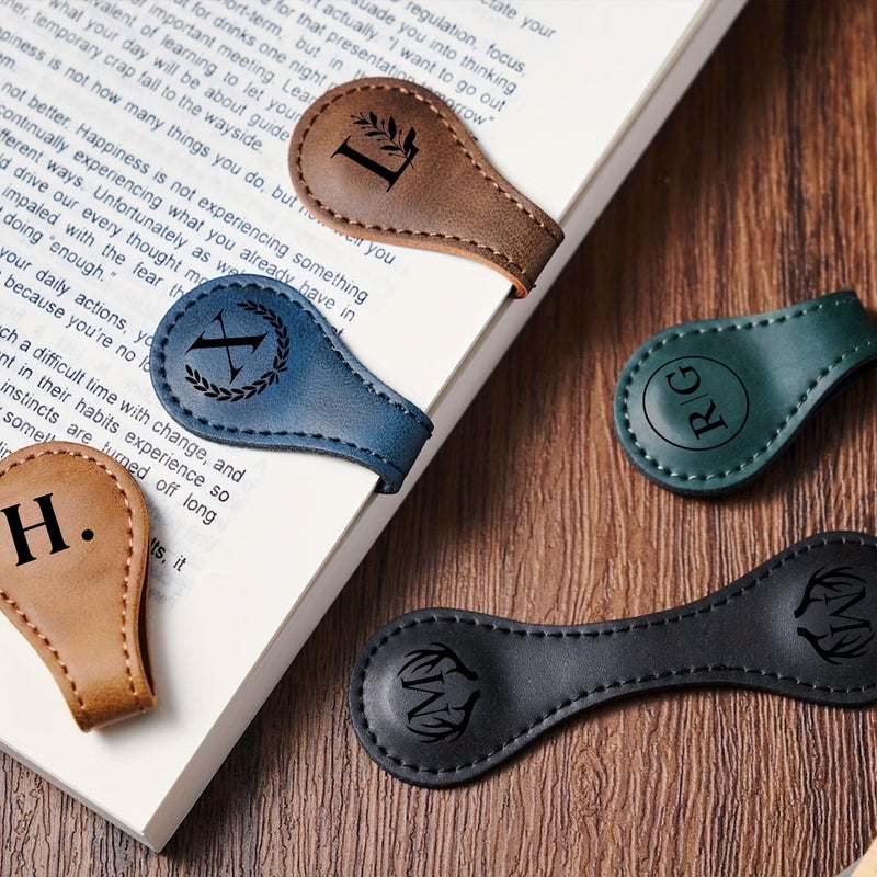 Personalized Engraved Magnetic Bookmark In Light Brown Custom Name Strong Magnet For Books Tablets Elegant Gift For Men Women - Image 1