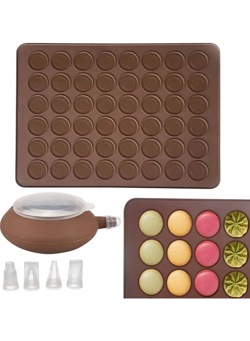 Beauenty Making Kit 48 - Non-Retractable Silicone Baking Mats, Cake Mold, Macaron Molds, Macaron Mat, Macaron Mat, Cake Mold, Dessert, Brown - Image 3