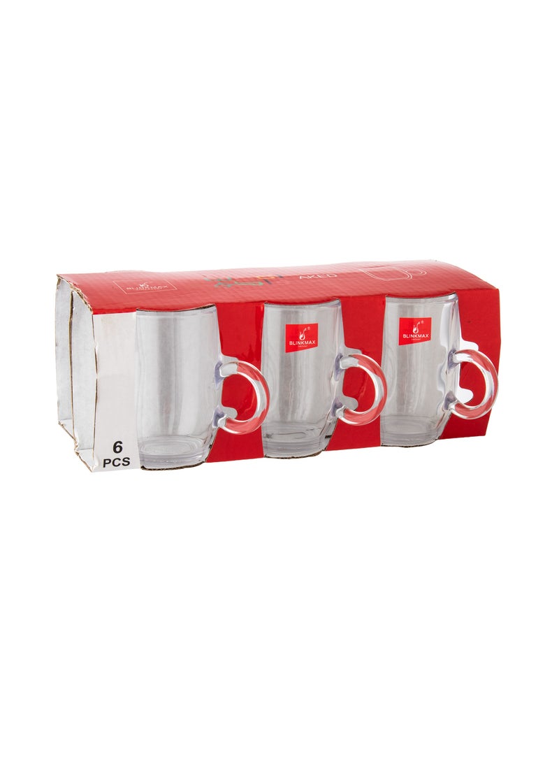 Blinkmax A set of clear glass tea and coffee cups, 6 pieces  - Image 3