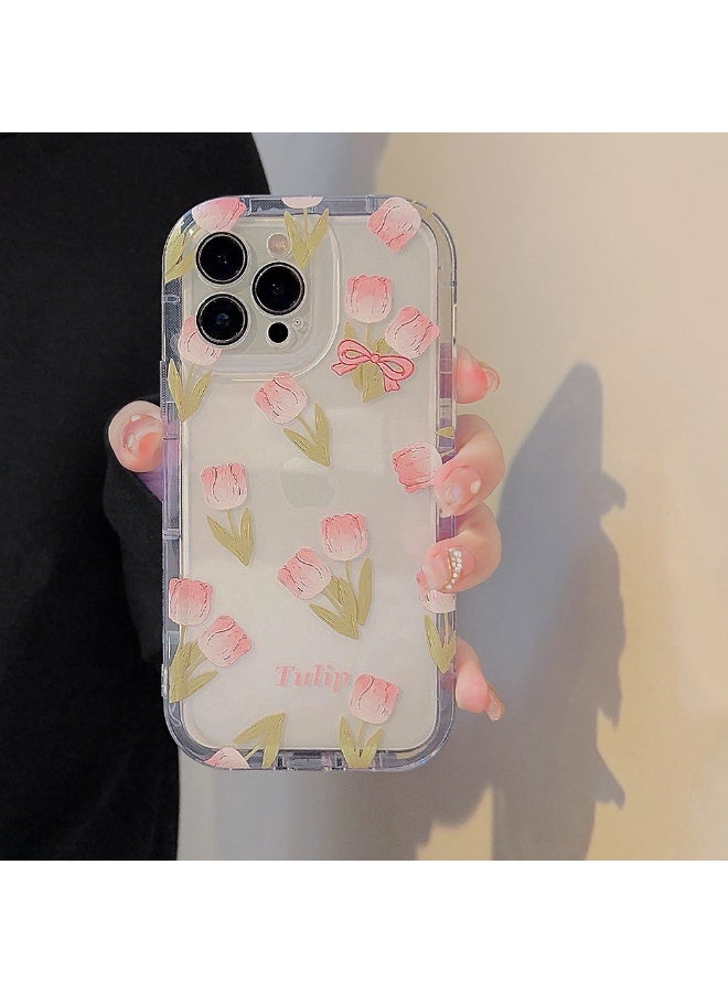 NIBEMINENT Oil Painting Of A Flower Cluster Protective TPU Case Cover For iPhone 15, Clear