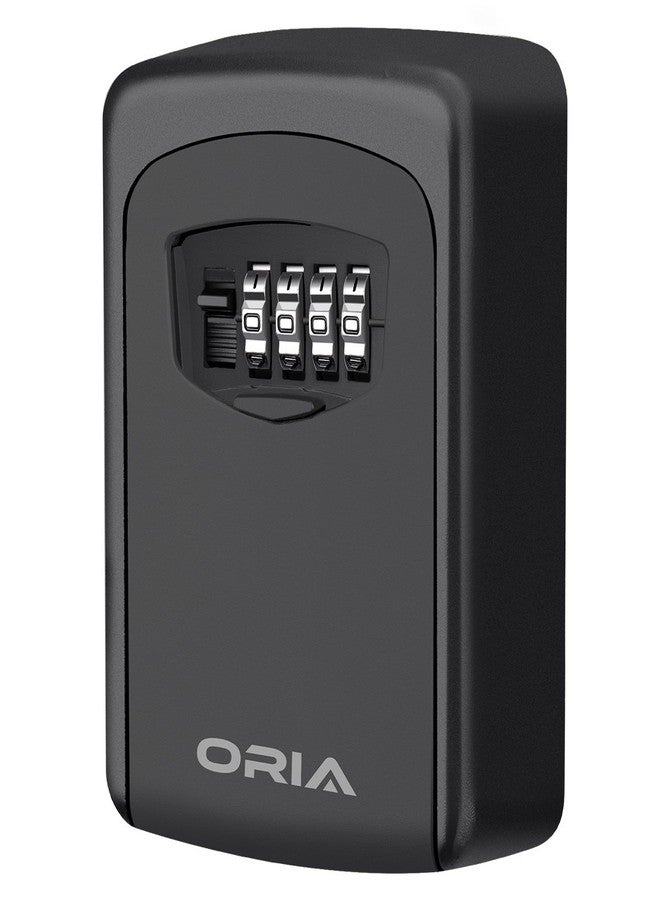 ORIA Key Storage Lock Box, 4 Digit Combination Lock Box, Wall Mounted Lock Box, Resettable Code, 5 Key Capacity, 4.72 inch, Black, No Shackle - Image 4