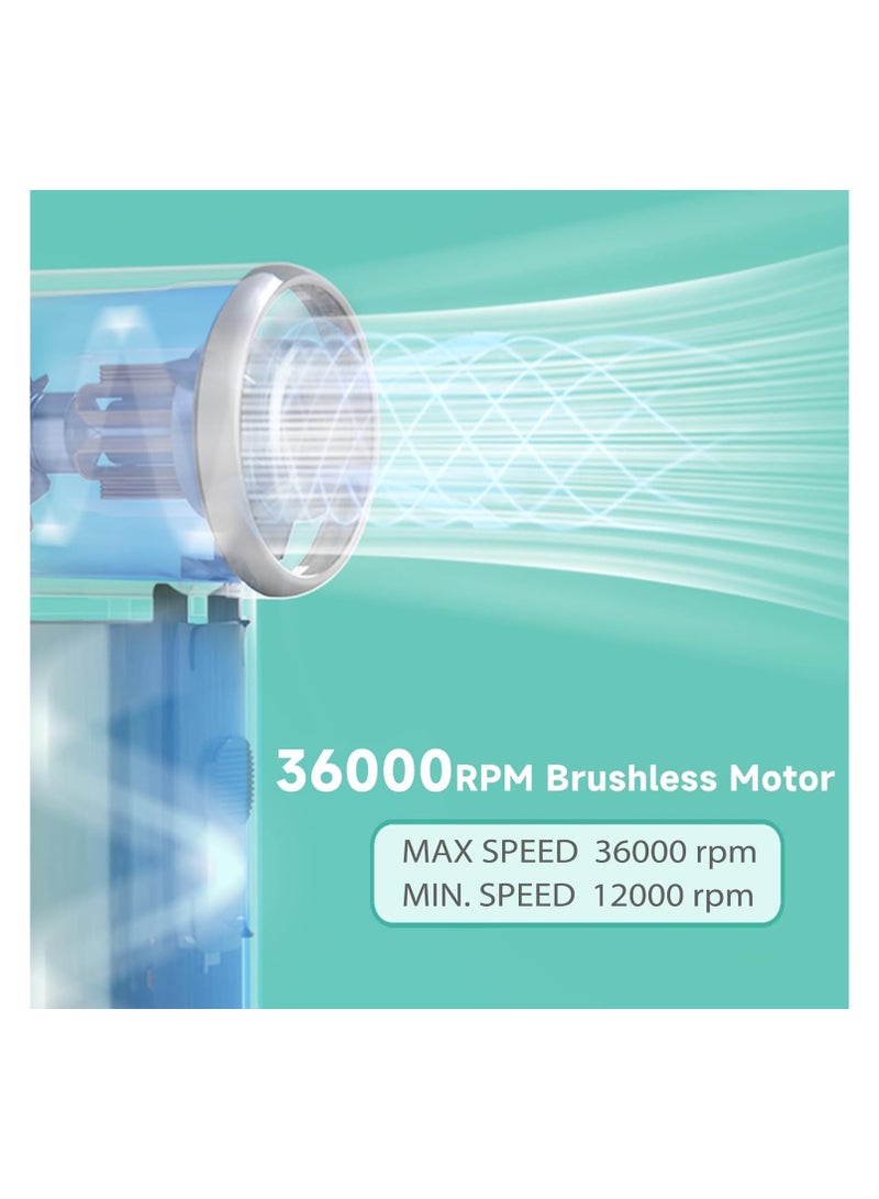 كيكا مروحة KICA Jet Mini 36000 دورة في الدقيقة، عمر بطارية طويل 14 ساعة، 3000 مللي أمبير في الساعة، لون أخضر - Image 4