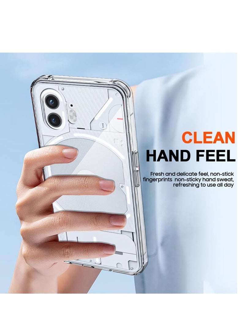 ELTRAZONE غطاء شفاف لهاتف Nothing Phone 2، ظهر صلب من PC + واقي TPU ناعم، تصميم شفاف نحيف وخفيف الوزن، غطاء مقاوم للصدمات وغير قابل للانزلاق، حماية مضادة للاصفرار - Image 5