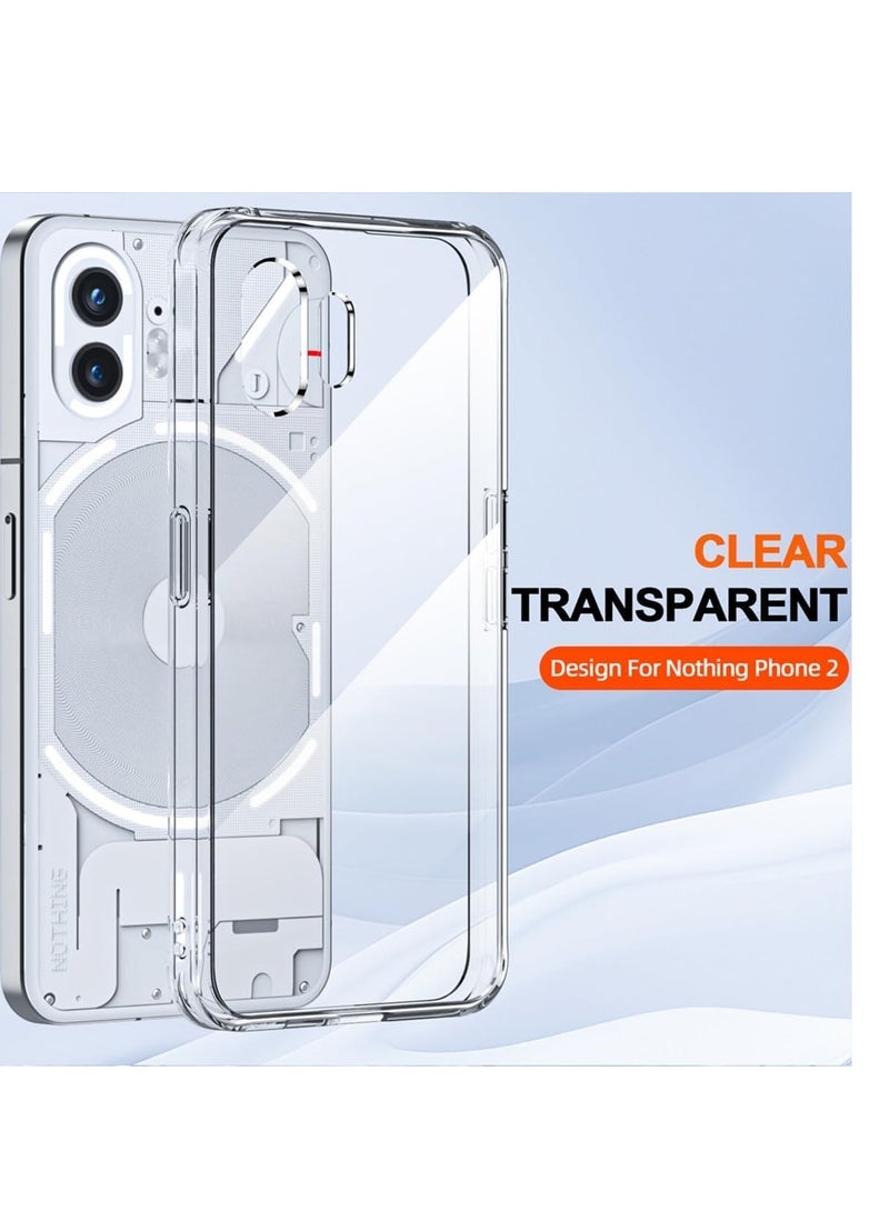 ELTRAZONE غطاء شفاف لهاتف Nothing Phone 2، ظهر صلب من PC + واقي TPU ناعم، تصميم شفاف نحيف وخفيف الوزن، غطاء مقاوم للصدمات وغير قابل للانزلاق، حماية مضادة للاصفرار - Image 4
