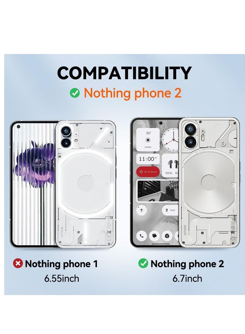 ELTRAZONE غطاء شفاف لهاتف Nothing Phone 2، ظهر صلب من PC + واقي TPU ناعم، تصميم شفاف نحيف وخفيف الوزن، غطاء مقاوم للصدمات وغير قابل للانزلاق، حماية مضادة للاصفرار - Image 2