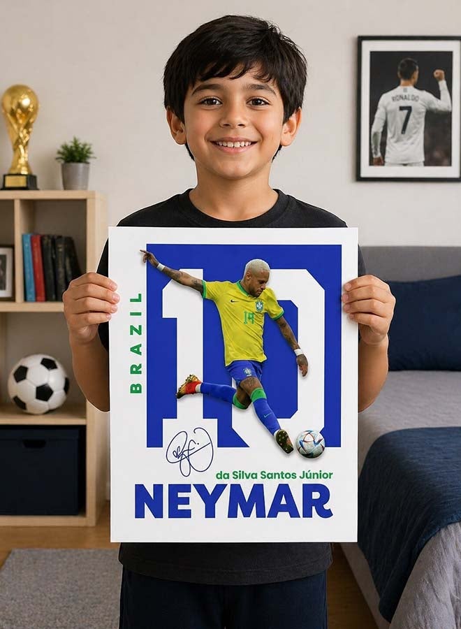 Toyland 8x10 Inch Neymar Jr Football Poster Wall Art – Brazil Soccer Star Print for Kids Room & Bedroom Décor - Image 2