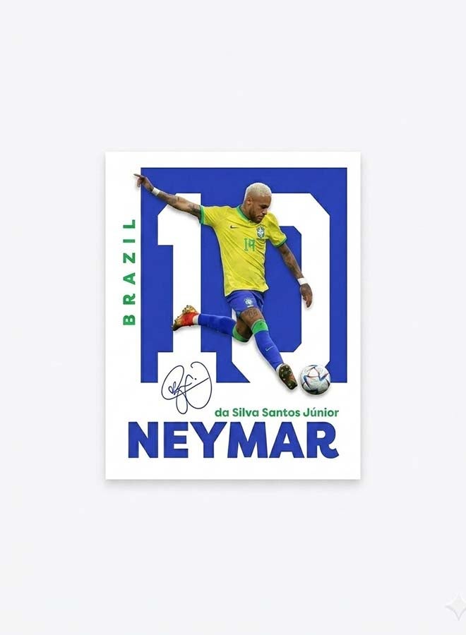 Toyland 8x10 Inch Neymar Jr Football Poster Wall Art – Brazil Soccer Star Print for Kids Room & Bedroom Décor - Image 1