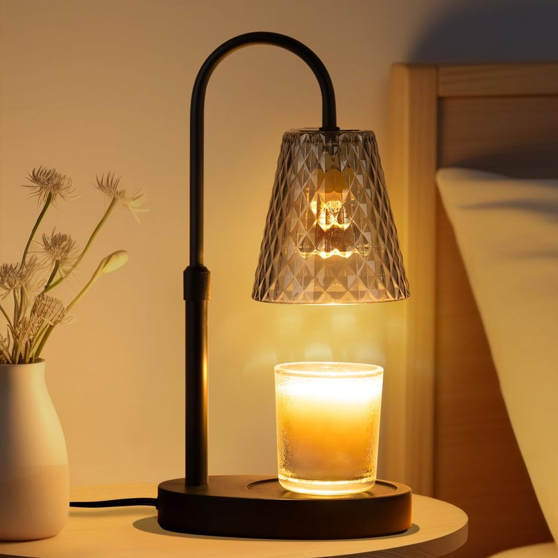 SAEIHGAE Candle Warming Lamp with Timer : Adjustable Light Level Adjustable Height Flameless and Smokeless Safety Candle Lamps - Jar Candles Home Decoration - Image 1