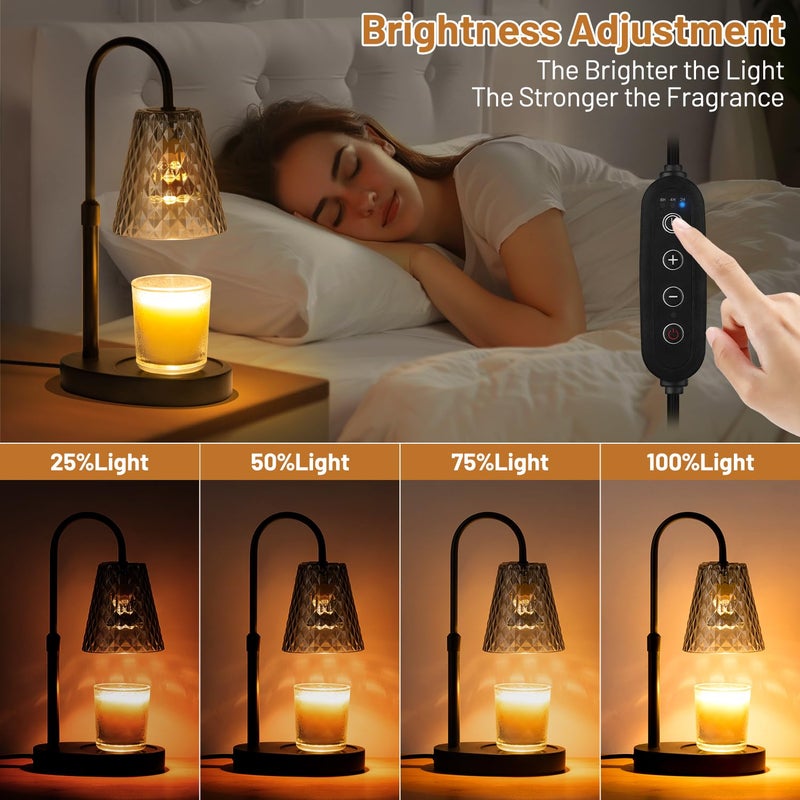 SAEIHGAE Candle Warming Lamp with Timer : Adjustable Light Level Adjustable Height Flameless and Smokeless Safety Candle Lamps - Jar Candles Home Decoration - Image 5