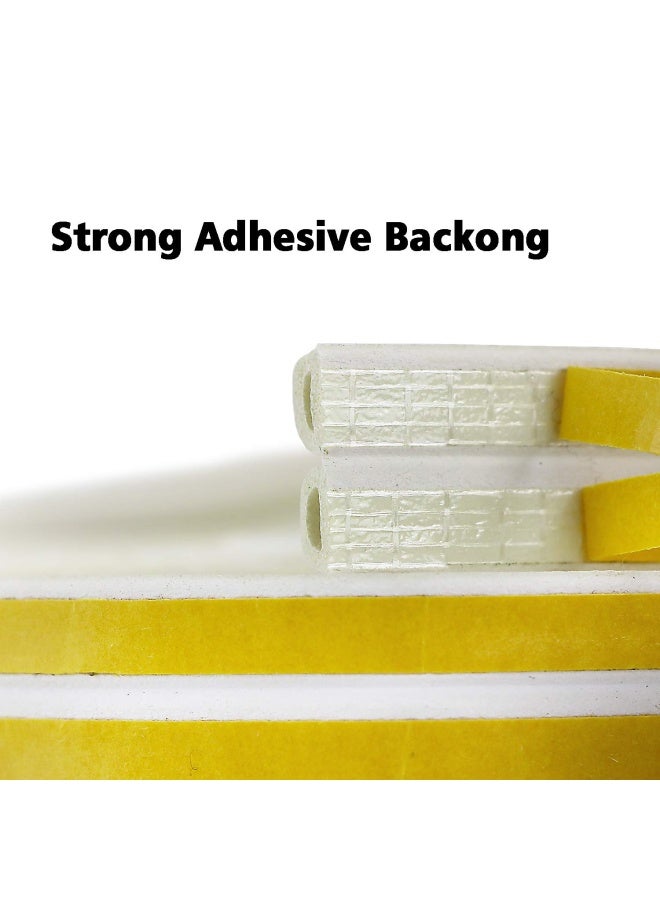 SUNMON Door Seal D-Type Strip Weather Stripping Self Adhesive Foam For Doors And Windows Soundproofing Weatherstrip Gap Collision Avoidance White - Image 2
