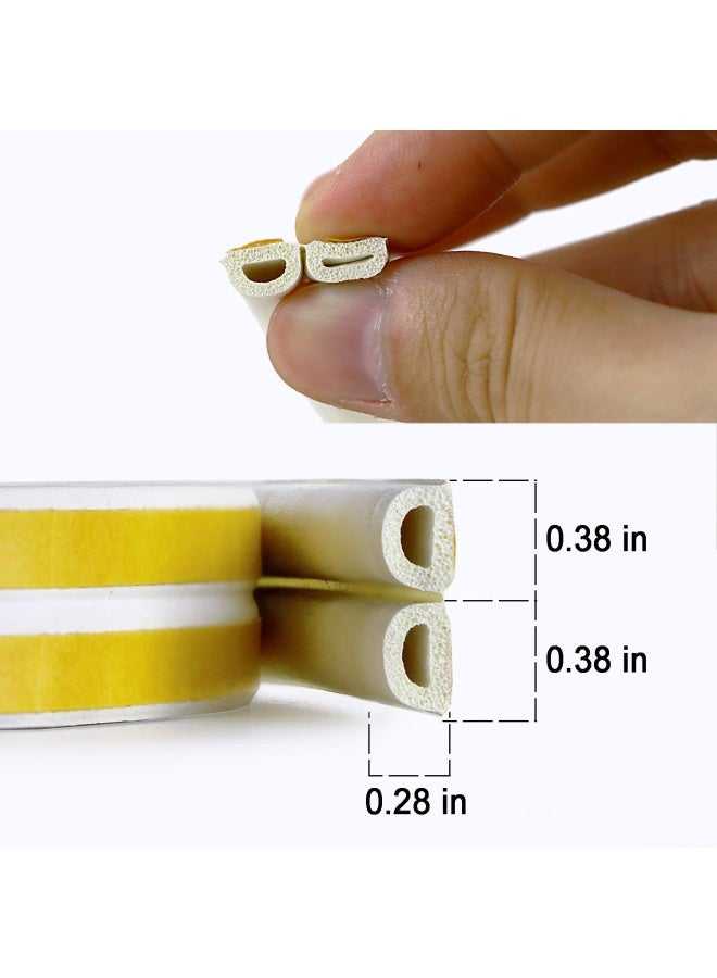 SUNMON Door Seal D-Type Strip Weather Stripping Self Adhesive Foam For Doors And Windows Soundproofing Weatherstrip Gap Collision Avoidance White - Image 4