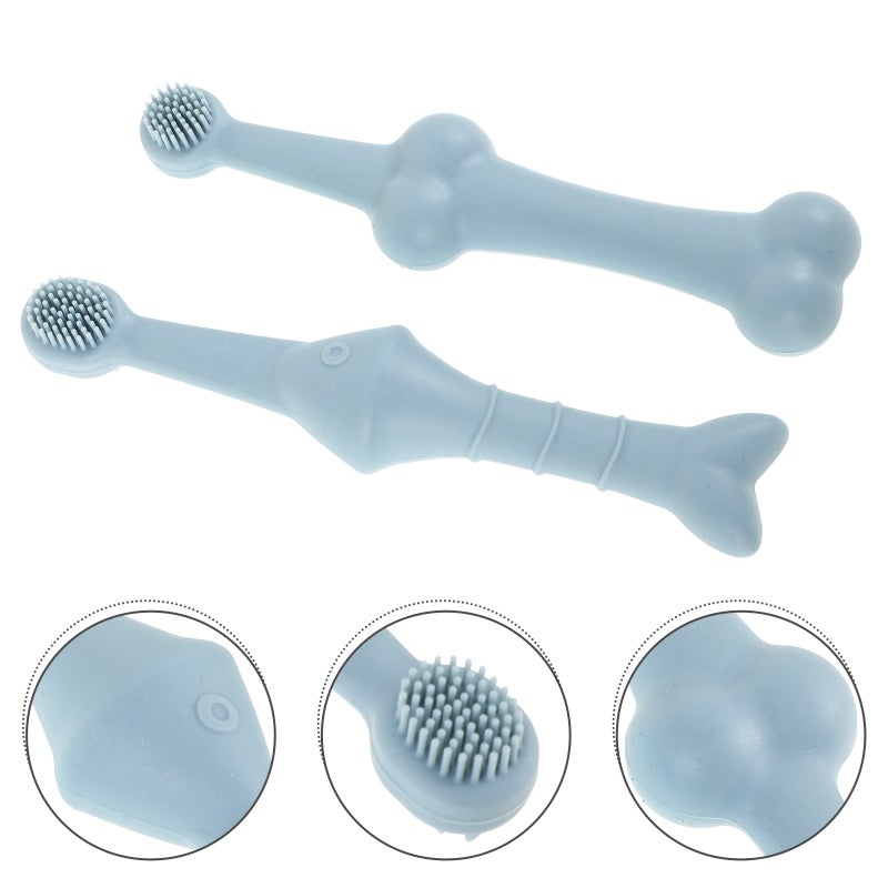 2pcs Reusable Pet Oral Care Toothbrush Silicone Cartoon Convenient Pet Teeth Cleaning Toothbrush Dog Cat Soft Toothbrushes - Image 1
