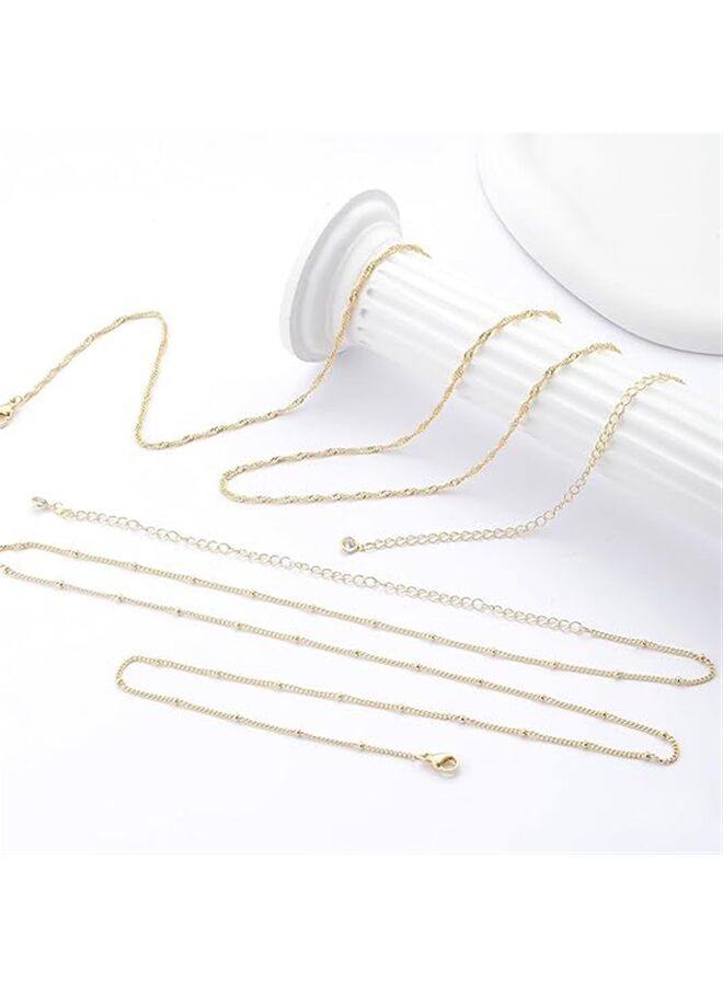 قطعتين من إكسسوار سلسلة الخصر، طلاء ذهب عيار 18، مناسب لسلسلة البطن متعددة الطبقات للنساء، حزام متعدد الطبقات قابل للتعديل - Image 4