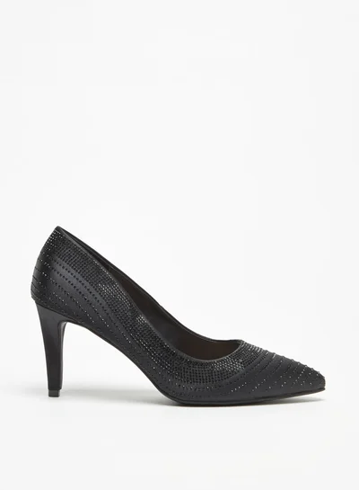 سيليست Women's Studded Slip-On Pointed Toe Pumps with Stiletto Heels