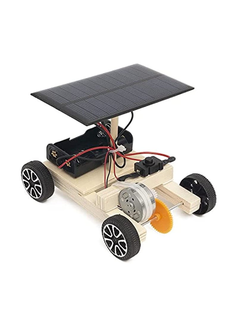 GGEROU Wooden Puzzle Car,Remote Control Off Road Tracked Tank and Solar Power Race Car, Educational Puzzle Game, Dual Powers for Electric Motor,DIY Experiment for Kids, Teens and Adults  - Image 1