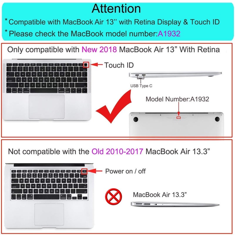 Moca Hard Shell Case for MacBook Air 13 inch M1 A2337 A2179 A1932 [2022, 2021-2018 Release] with Retina Display Touch id Slim Lightweight Matte Scratch Resistant (Elephant) - Image 2