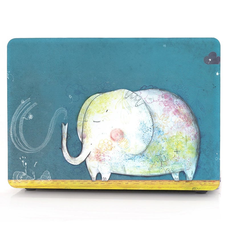 Moca Hard Shell Case for MacBook Air 13 inch M1 A2337 A2179 A1932 [2022, 2021-2018 Release] with Retina Display Touch id Slim Lightweight Matte Scratch Resistant (Elephant) - Image 1