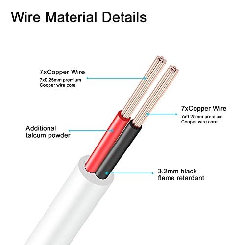 WILDHD DC Power Extension Cable 33ft 1.35mm x 3.5mm Compatible with 5V DC Adapter Cord for CCTV Security Camera IP Camera Standalone DVR (33ft DC3.5mm Plug White) - Image 4
