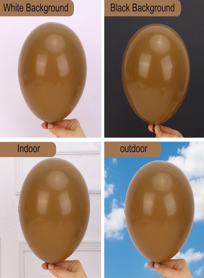 RUBFAC Brown Balloons 129pcs Different Sizes Pack of 18 12 10 5 Inch, Latex Boho Neutral Coffee Tan Balloon Garland Arch Kit for Baby Shower Jungle Safari Fall Birthday Bear Themed Party Decorations - Image 4