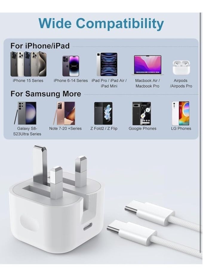 إلترازون 35W USB-C Charger with 1M Type-C to C Cable – Fast Charging Adapter for iPhone 16 Pro Max/16/15 Series, Samsung S25 Ultra, S24 Ultra, S23 Ultra & All USB-C Phones and Tablets - Image 4