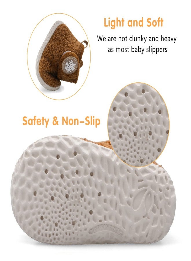 FEETCITY Baby Booties Girls Boys Infant Slippers First Walkers Shoes Warm Socks Newborn Crib Shoes, Dbrown, 6-12 Months - Image 5