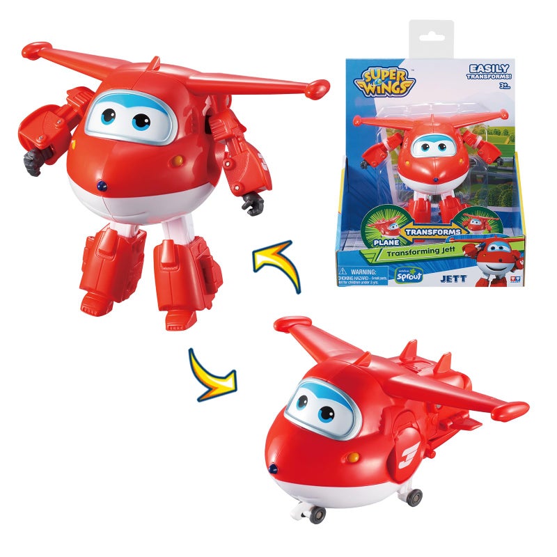 Super Wings Transformable Toys 5 in Jett Airplane Transforming Figures Toys 2 in 1 Mode Rescue Bots Action Figure Toys for 35 Year Old Boys Girls Fun Plane Toys for Toddlers Kids Age 3 4 5 6 7 - Image 3