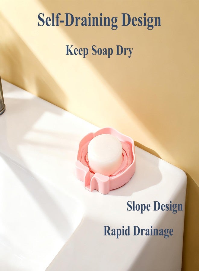 MtBoi 3PC Self-Draining Silicone Soap Dish, Soap Holder/Tray/Saver for Shower, Bathroom, Kitchen, Bathtub, Keep Soap Dry and Easy to Clean (Light Color) - Image 2