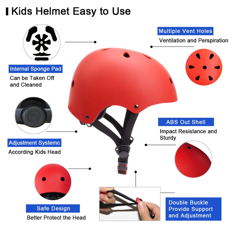 Glaf Toddler Helmet 2-4 Years Kids Bike Helmets For 2-8 Years Old Baby Girls Boys Multi-Sport Helmet Adjustable Skateboard Bicycle Helmet Lightweight 2 Sizes For Toddler To Youth (Red  Small) - Image 3