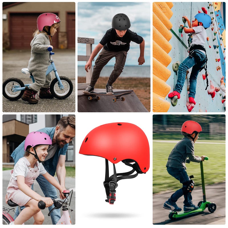Glaf Toddler Helmet 2-4 Years Kids Bike Helmets For 2-8 Years Old Baby Girls Boys Multi-Sport Helmet Adjustable Skateboard Bicycle Helmet Lightweight 2 Sizes For Toddler To Youth (Red  Small) - Image 2