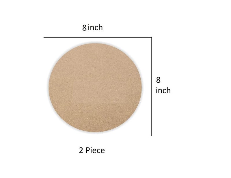 SpotOnn MDF Round Circle Board Sheet for Art and Craft Unfinished Round Wood Slices for Resin Art, Mandala Art,Pyrography, Painting, DIY MDF Cutouts (MDF -Circle 8x8 inch-2PC) - Image 2
