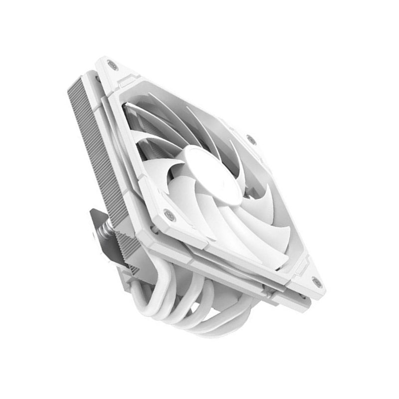 White CPU Air Cooler with 6 Heat Pipes Powerful Quiet Fan for Gaming PC - Image 2